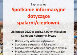 PILNE. W ten piątek spotkanie w MCK w Żywcu w sprawie kontynuacji działań dotyczących budowy spalarni/ciepłowni